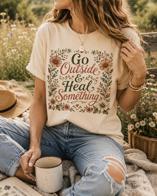 Go Outside & Heal Something Floral Tee