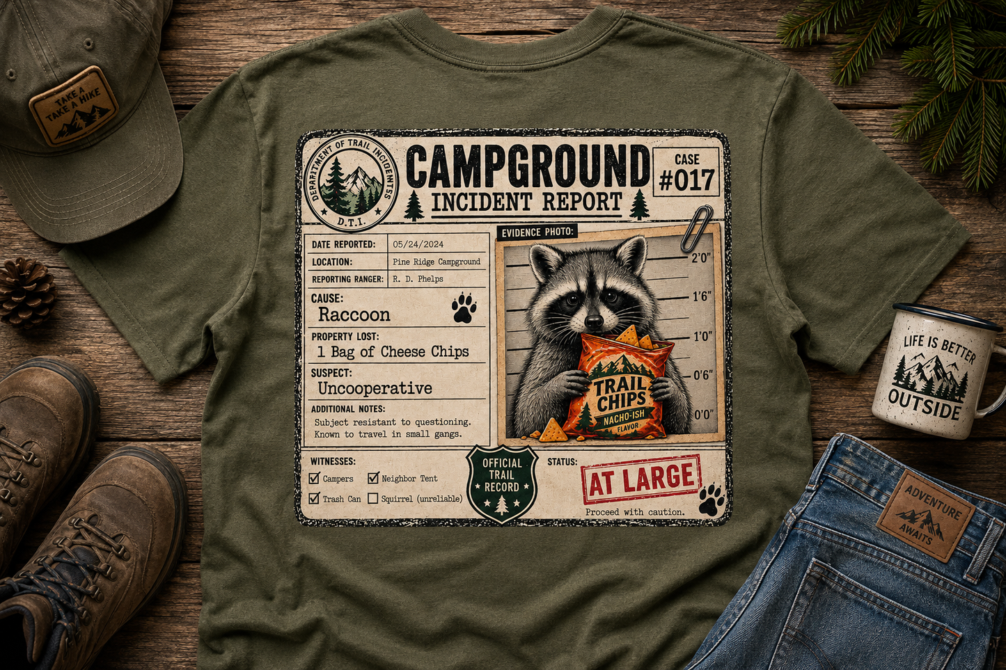 Campground Incident Report Funny Racoon
