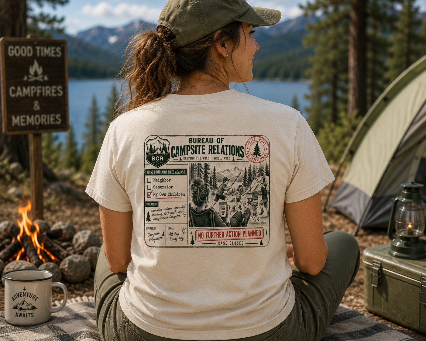 Bureau of Campsite Relations My Own Children Camping Shirt