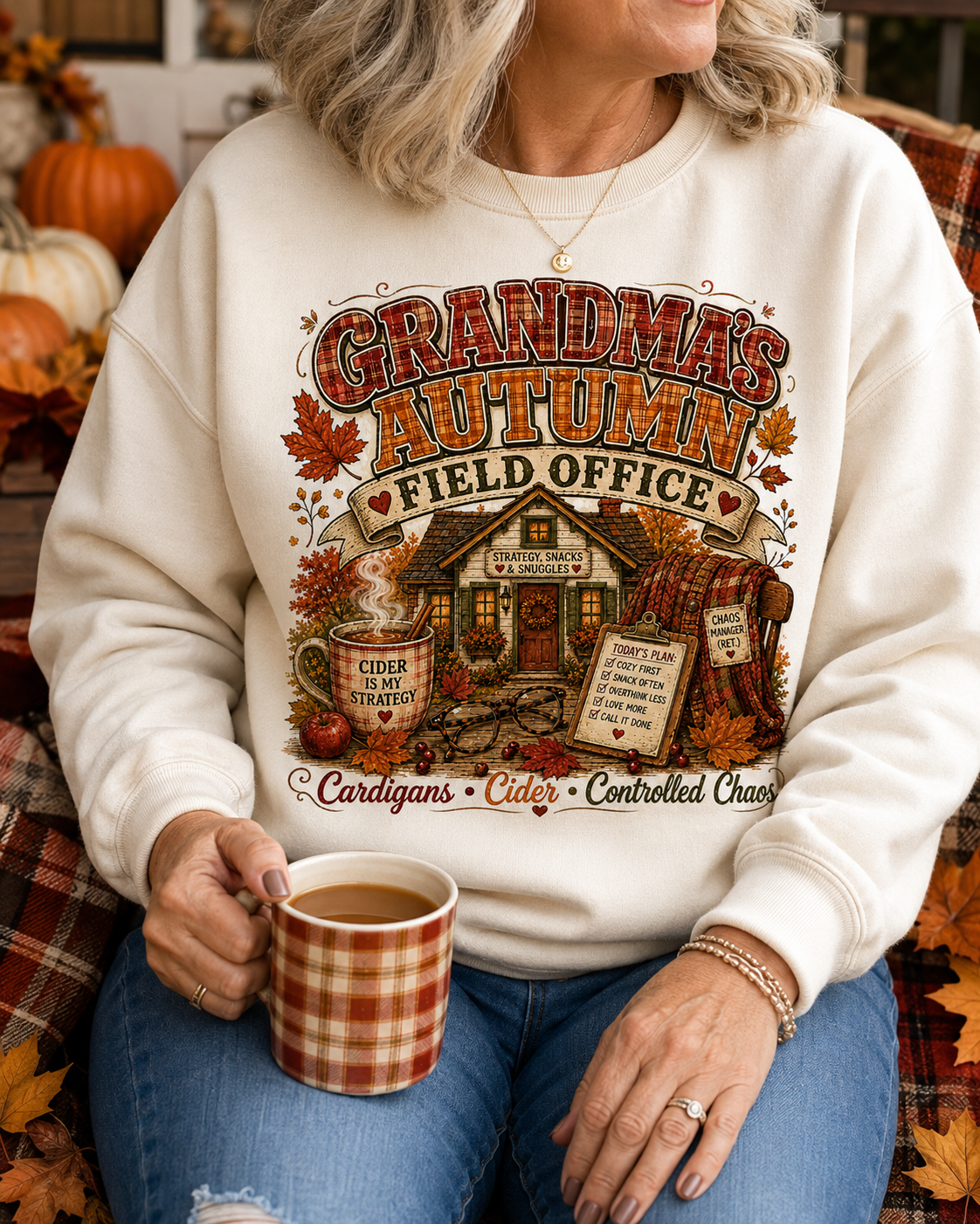 Grandma's Kitchen Field Office Long Sleeve Tee — Cozy Vintage Fall Cooking Shirt