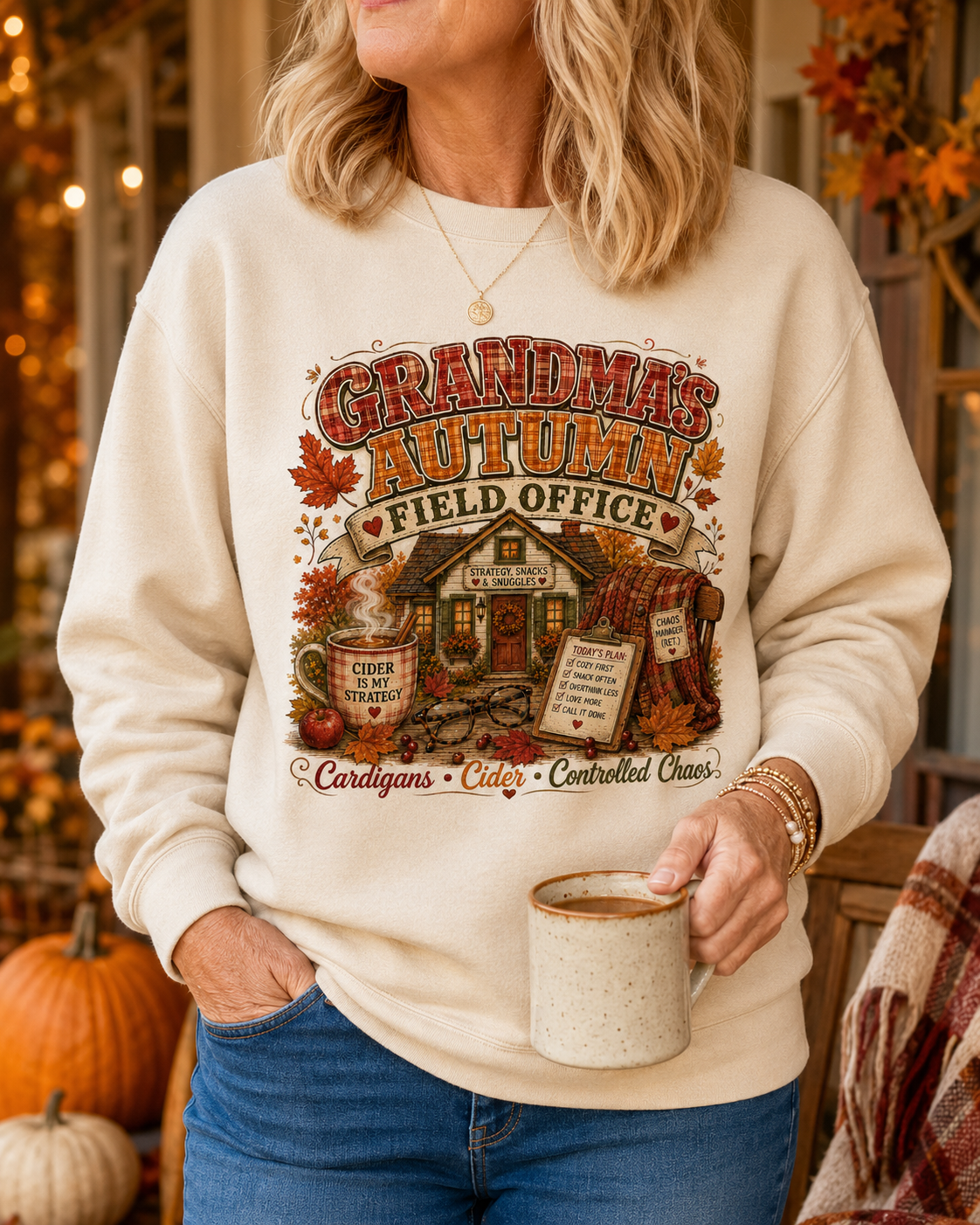 Grandma's Kitchen Field Office Long Sleeve Tee — Cozy Vintage Fall Cooking Shirt