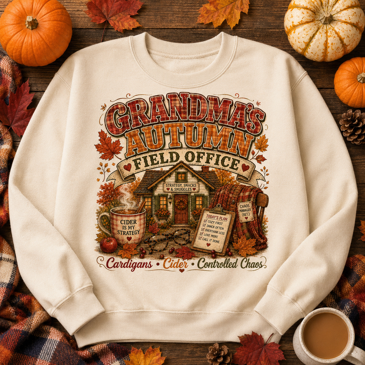 Grandma's Kitchen Field Office Long Sleeve Tee — Cozy Vintage Fall Cooking Shirt