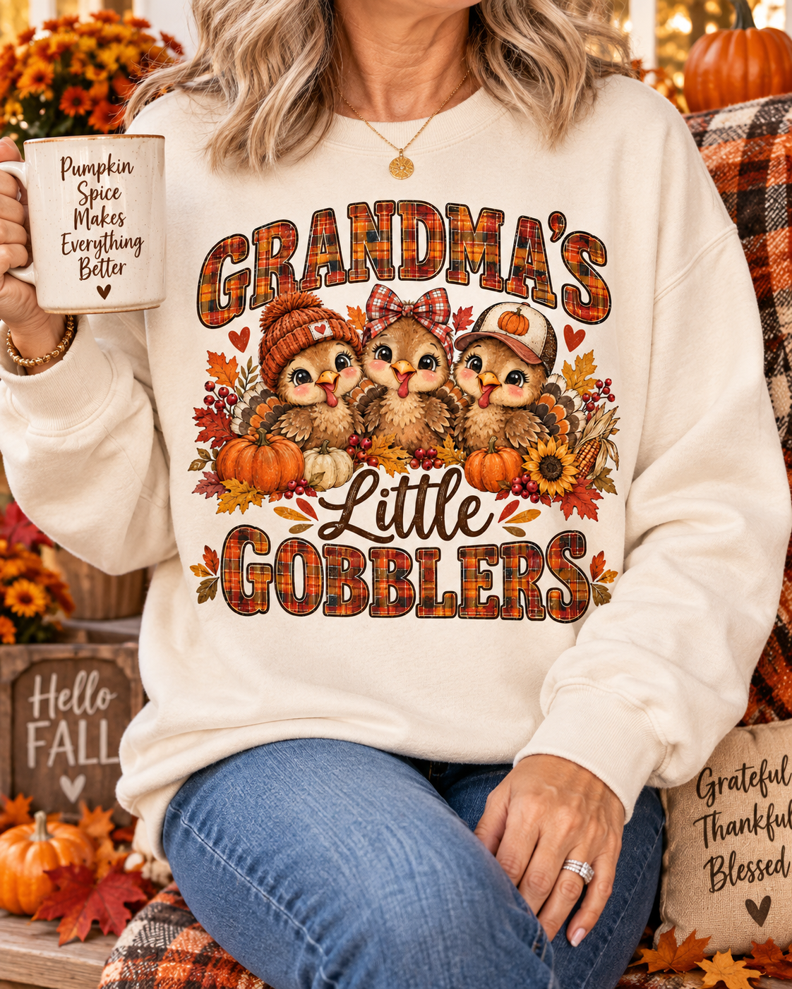Grandmas Little Gobblers Unisex Jersey Long Sleeve Tee