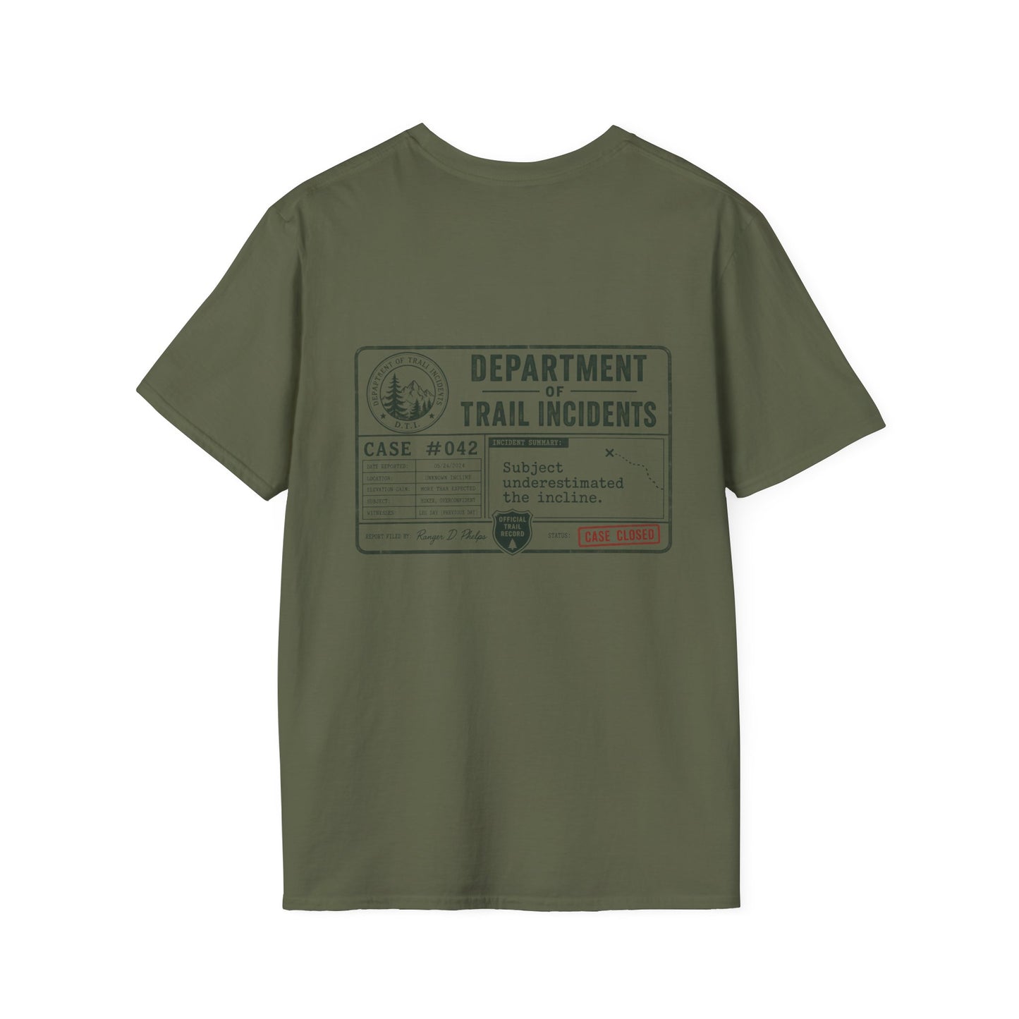 Trail Incident Report Subject Underestimated the Incline Funny Tshirt